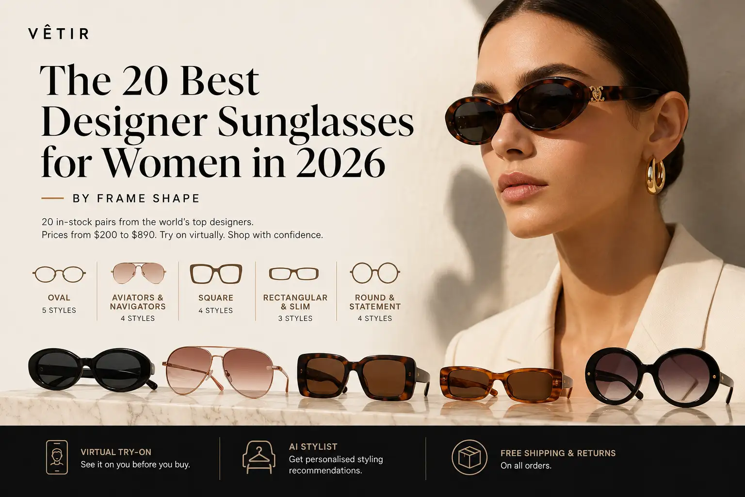 The 20 Best Designer Sunglasses for Women in 2026 — By Frame Shape