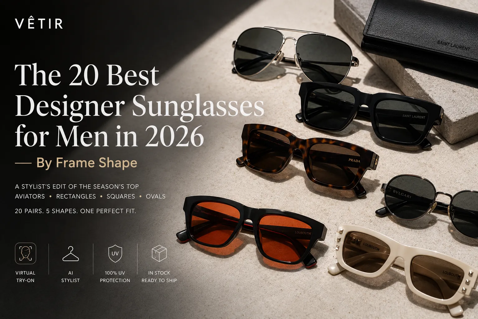 The 20 Best Designer Sunglasses for Men in 2026 — Matched to Your Face Shape