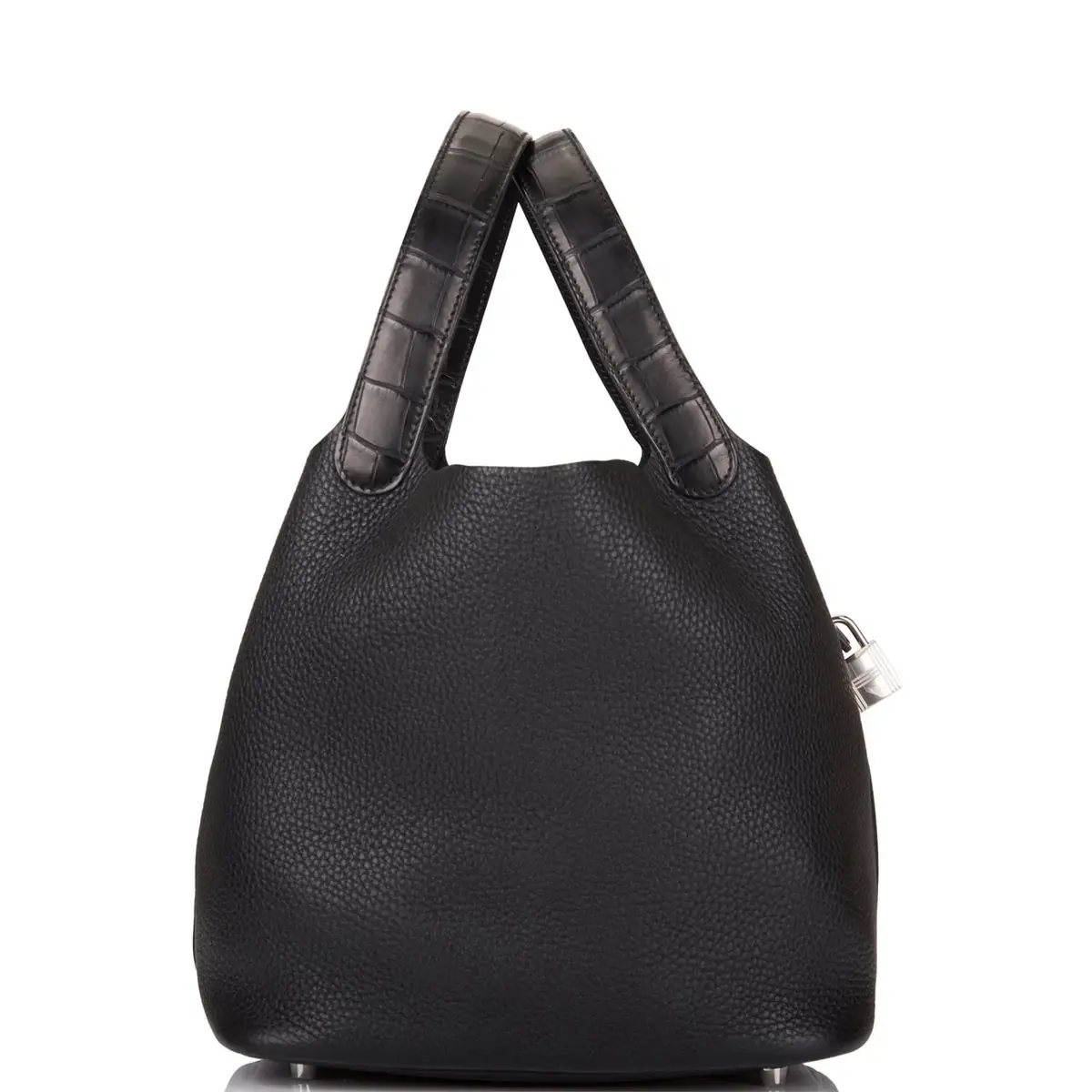 HERMÈS Hermes Black Matte Alligator/Clemence Picotin "Touch" 22cm | Thumbnail 3 HERMÈS Hermes Black Matte Alligator/Clemence Picotin "Touch" 22cm | Thumbnail 3