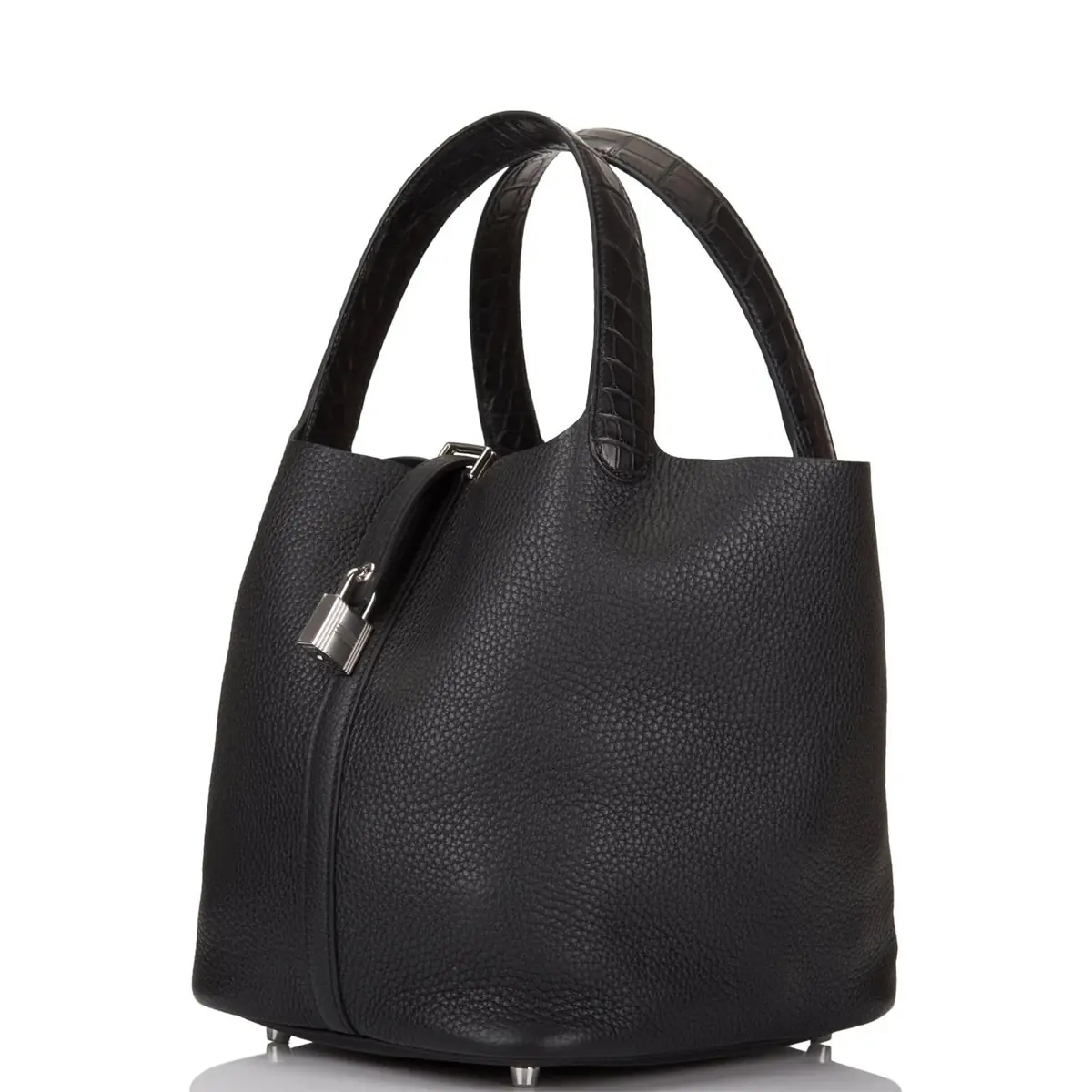 HERMÈS Hermes Black Matte Alligator/Clemence Picotin "Touch" 22cm | Thumbnail 5 HERMÈS Hermes Black Matte Alligator/Clemence Picotin "Touch" 22cm | Thumbnail 5