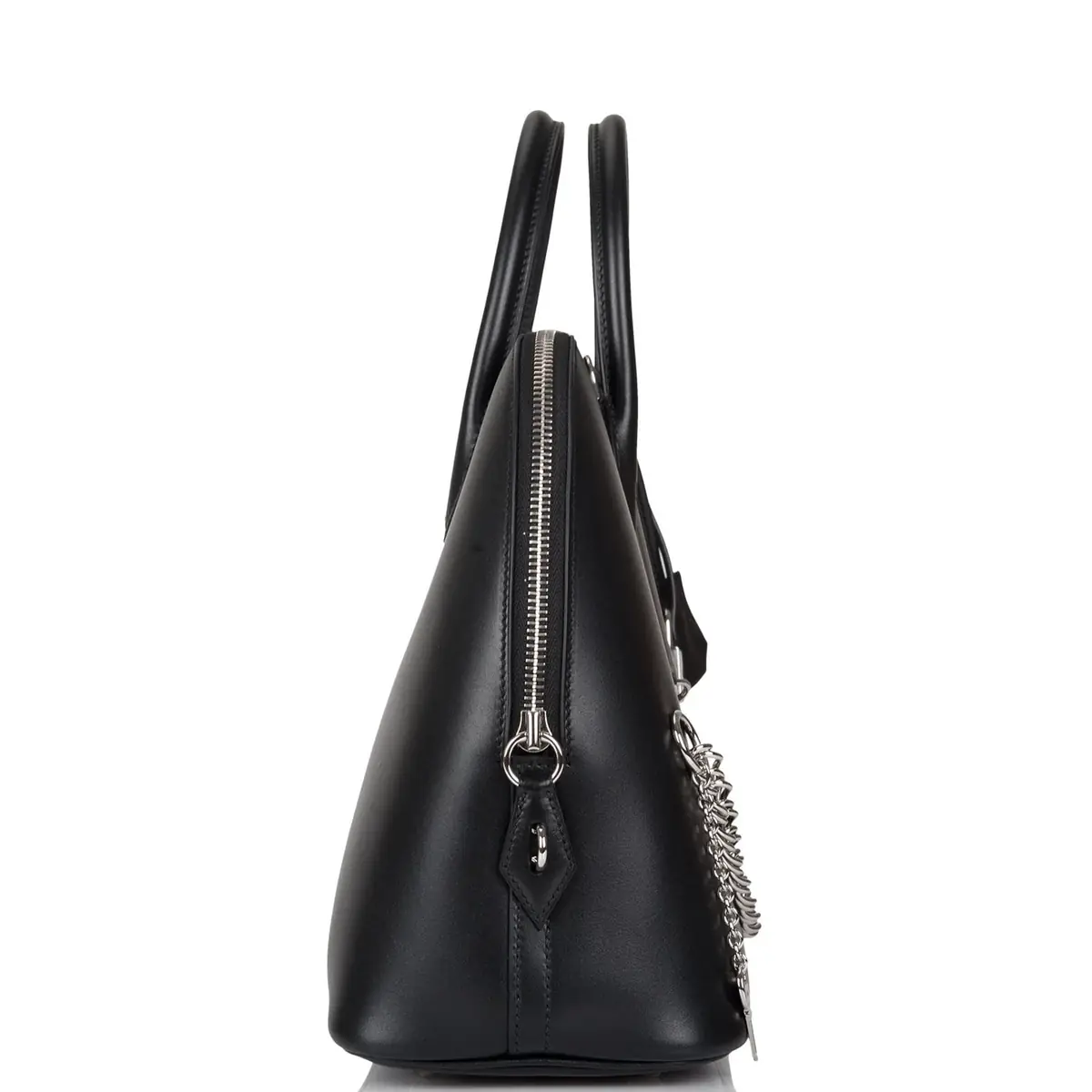 HERMÈS Hermes Black Tadelakt Smile 1923 Bolide 30cm Palladium Hardware | Thumbnail 3