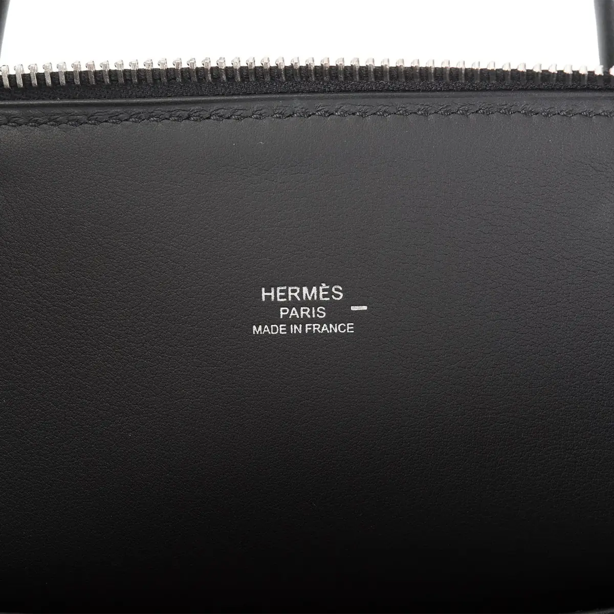 HERMÈS Hermes Black Tadelakt Smile 1923 Bolide 30cm Palladium Hardware | Thumbnail 7