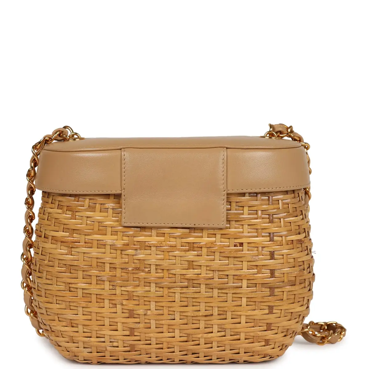 Chanel Vintage Chanel Basket Bag Beige Lambskin and Rattan Wicker Gold Hardware | Thumbnail 4 Chanel Vintage Chanel Basket Bag Beige Lambskin and Rattan Wicker Gold Hardware | Thumbnail 4