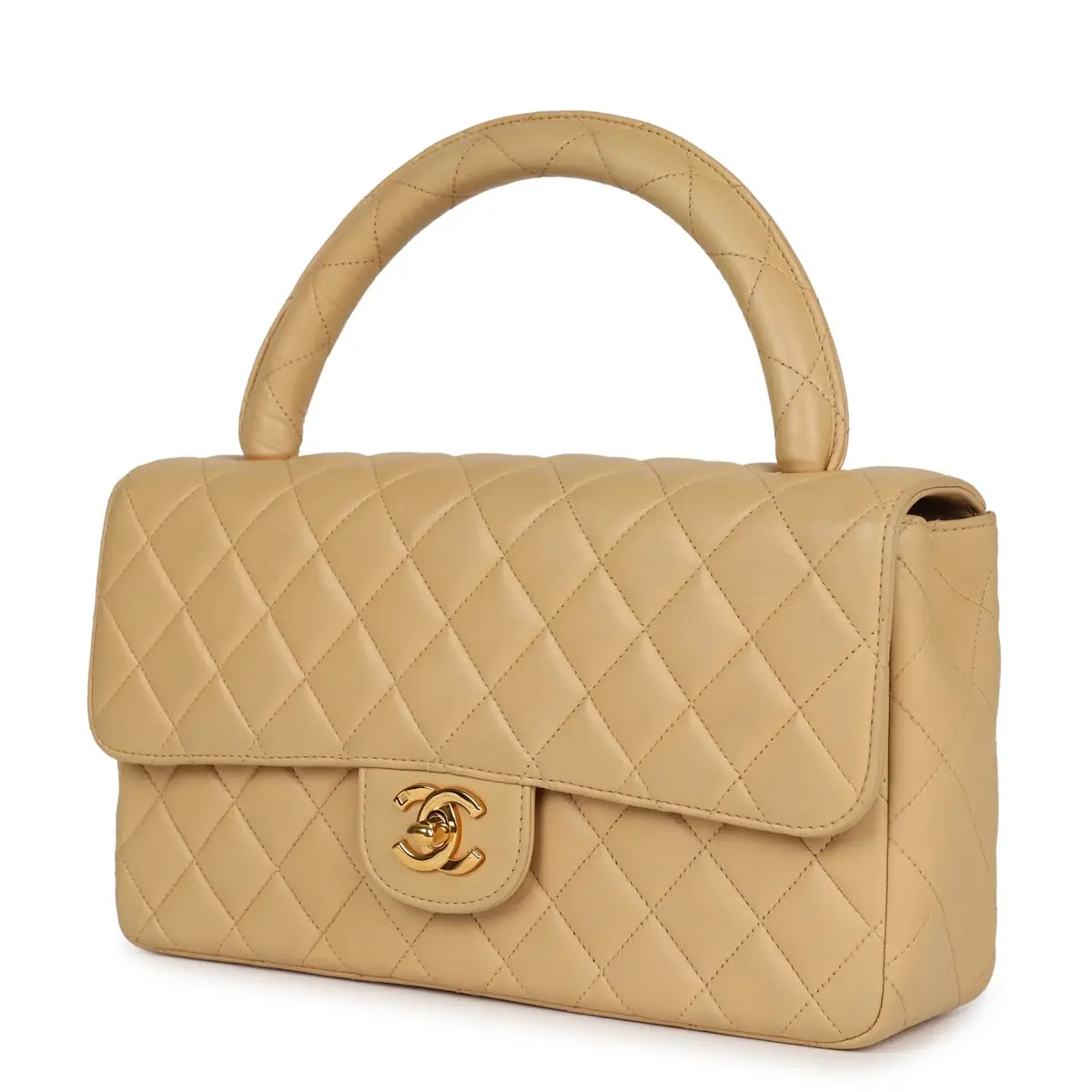 Chanel Vintage Chanel Kelly Parent Flap Bag Beige Lambskin Gold Hardware | Thumbnail 5 Chanel Vintage Chanel Kelly Parent Flap Bag Beige Lambskin Gold Hardware | Thumbnail 5