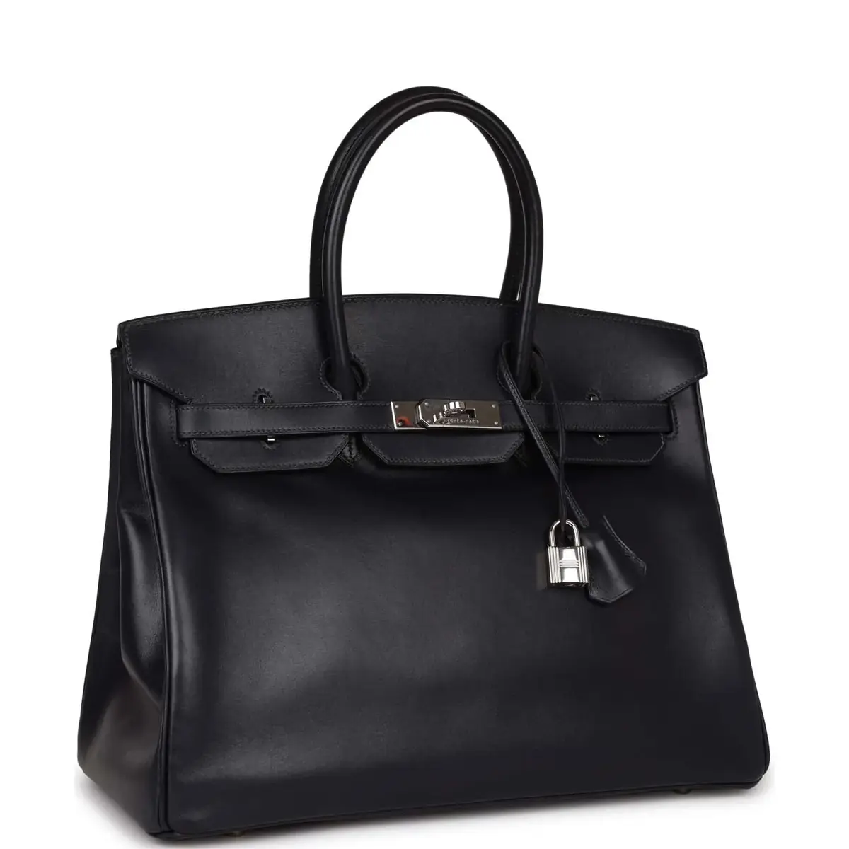 HERMÈS Vintage Hermes Birkin 35 Bleu Navy Box Palladium Hardware | Thumbnail 2 HERMÈS Vintage Hermes Birkin 35 Bleu Navy Box Palladium Hardware | Thumbnail 2