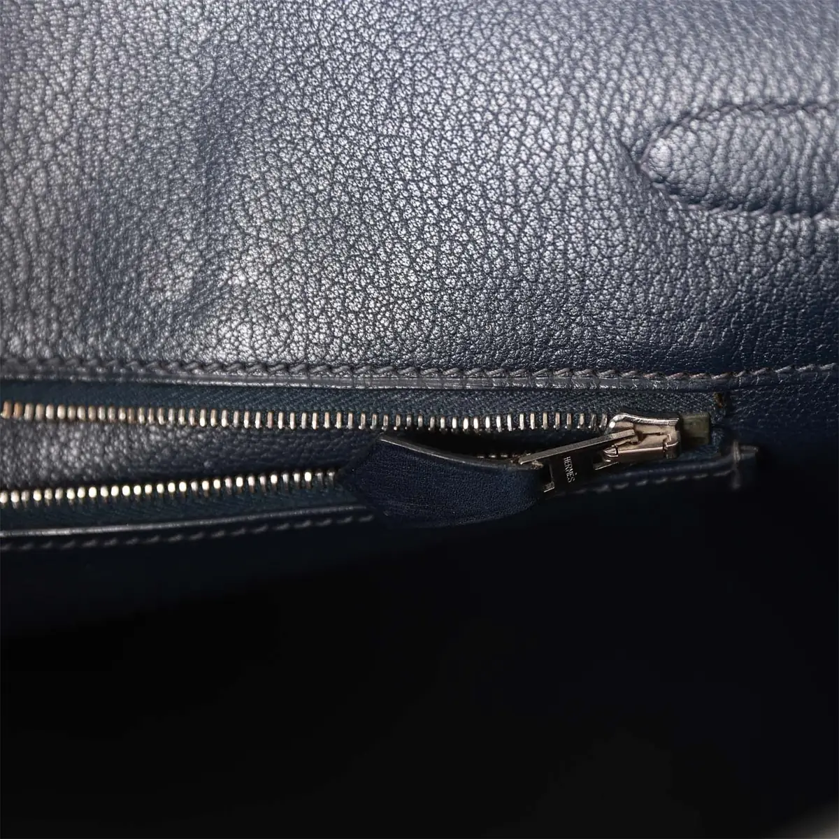 HERMÈS Vintage Hermes Birkin 35 Bleu Navy Box Palladium Hardware | Thumbnail 9 HERMÈS Vintage Hermes Birkin 35 Bleu Navy Box Palladium Hardware | Thumbnail 9