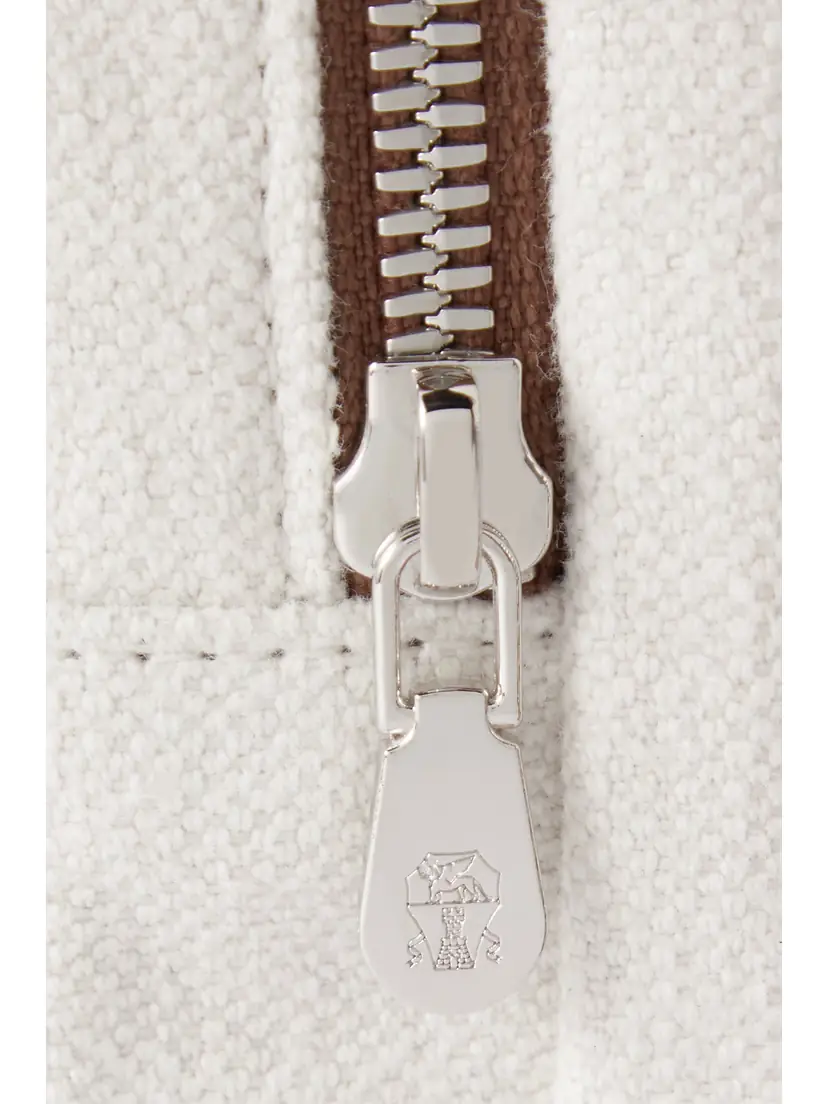 Brunello Cucinelli Leather-trimmed Cotton And Linen-blend Canvas Cosmetics Case | Thumbnail 3