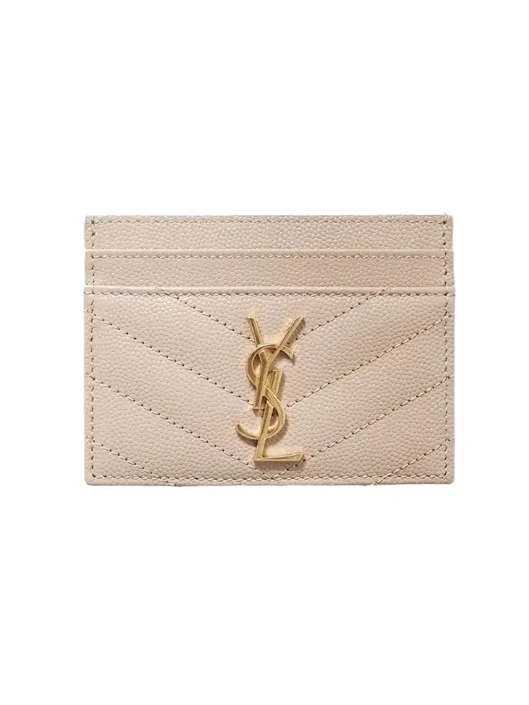 Saint Laurent Monogramme Quilted Textured-leather Cardholder | Image 1 Saint Laurent Monogramme Quilted Textured-leather Cardholder | Image 1