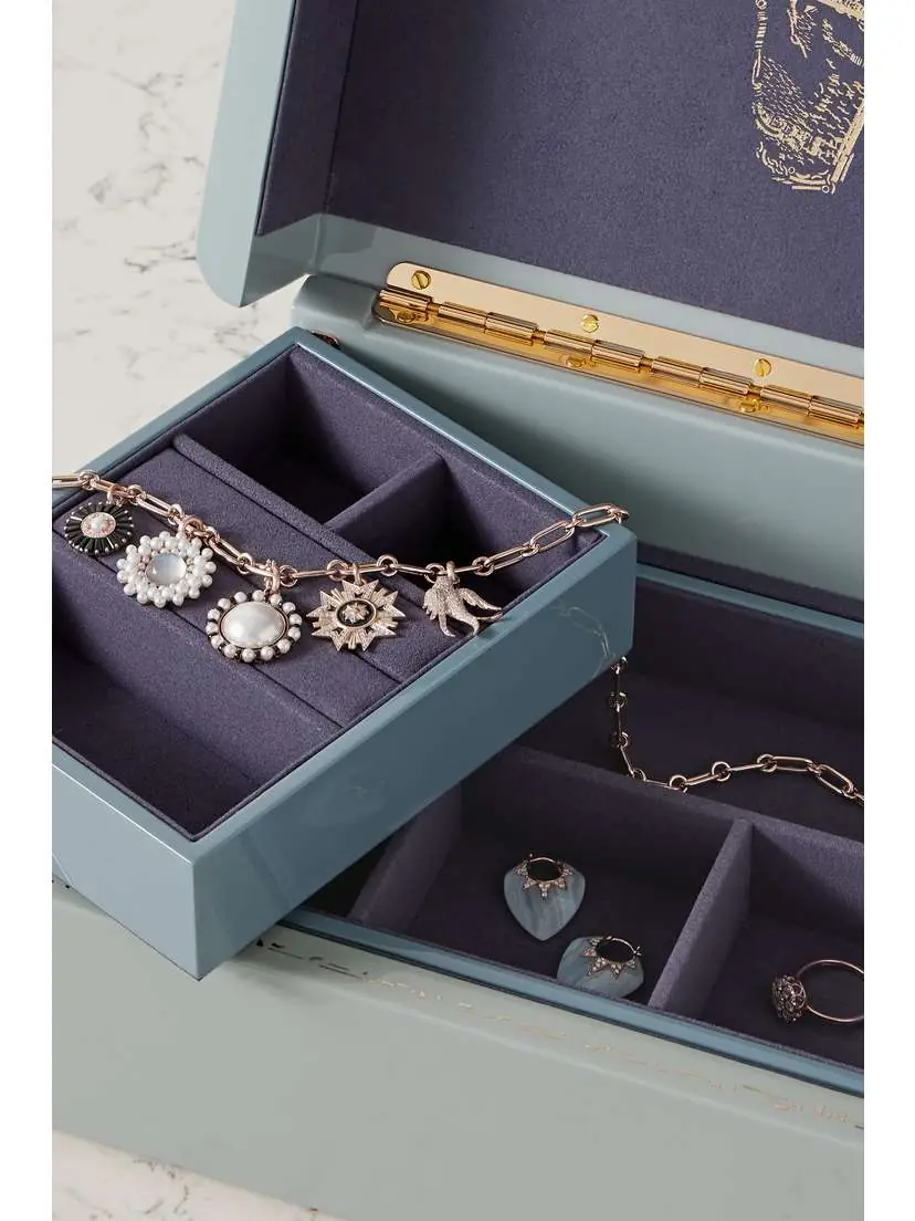 Trove Trunk Mini Lacquered Wood And Faux Suede Jewelry Box | Thumbnail 2 Trove Trunk Mini Lacquered Wood And Faux Suede Jewelry Box | Thumbnail 2