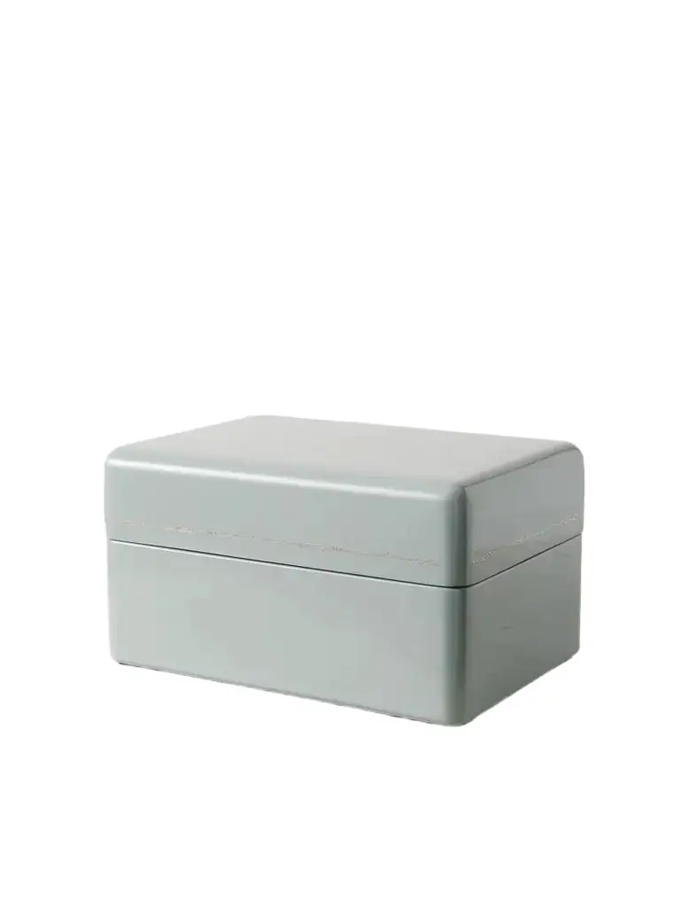 Trunk Mini Lacquered Wood And Faux Suede Jewelry Box