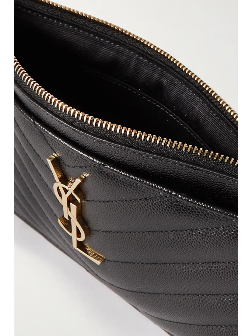 Saint Laurent Monogramme Quilted Textured-leather Pouch | Thumbnail 5