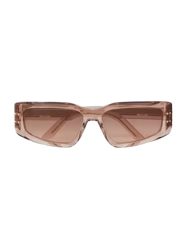 DIOR Eyewear Diorsignature S9u Rectangular-frame Acetate And Gold-tone Sunglasses - Pink