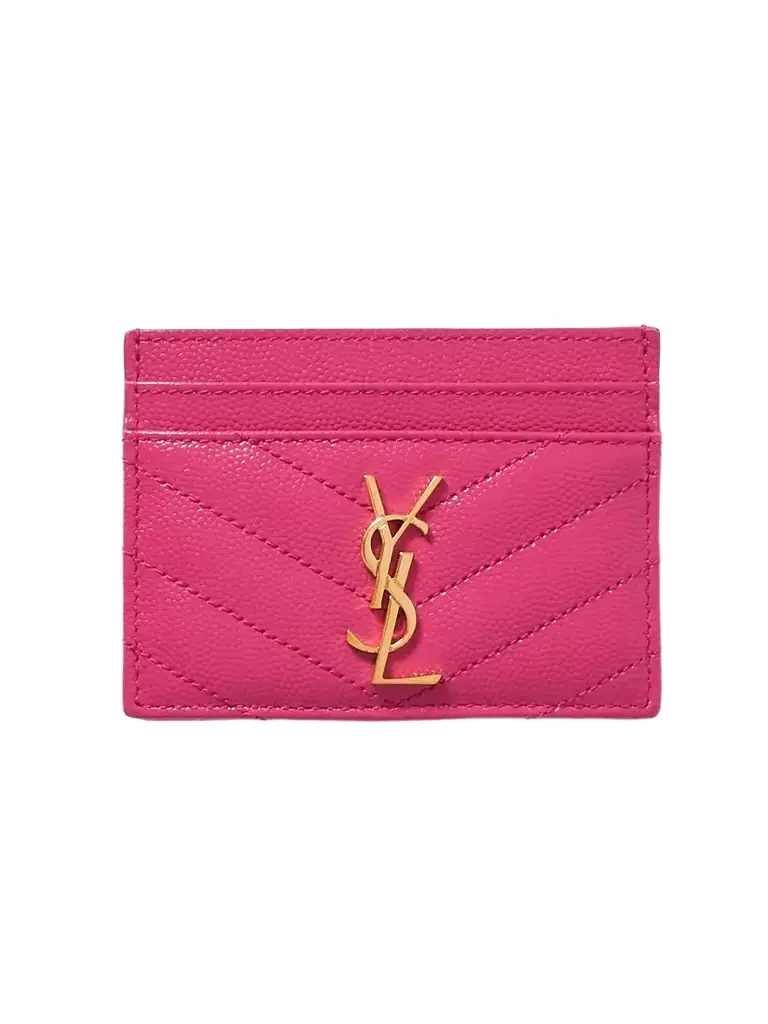 Saint Laurent Monogramme Quilted Textured-leather Cardholder | Image 1 Saint Laurent Monogramme Quilted Textured-leather Cardholder | Image 1