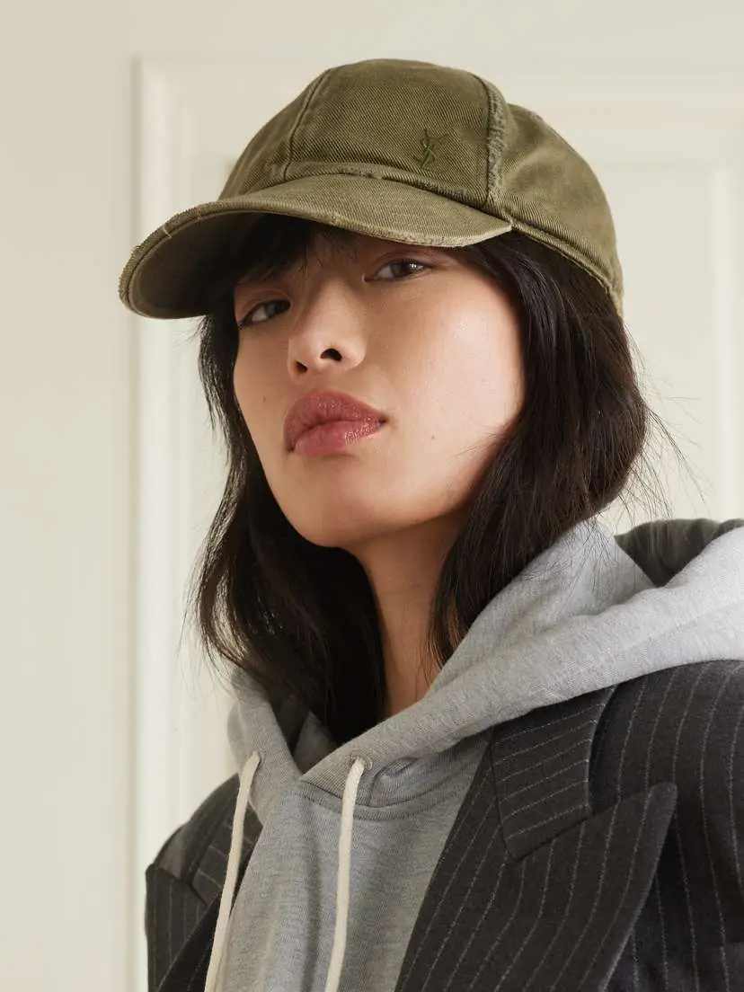 Saint Laurent Distressed Denim Cap | Thumbnail 2 Saint Laurent Distressed Denim Cap | Thumbnail 2