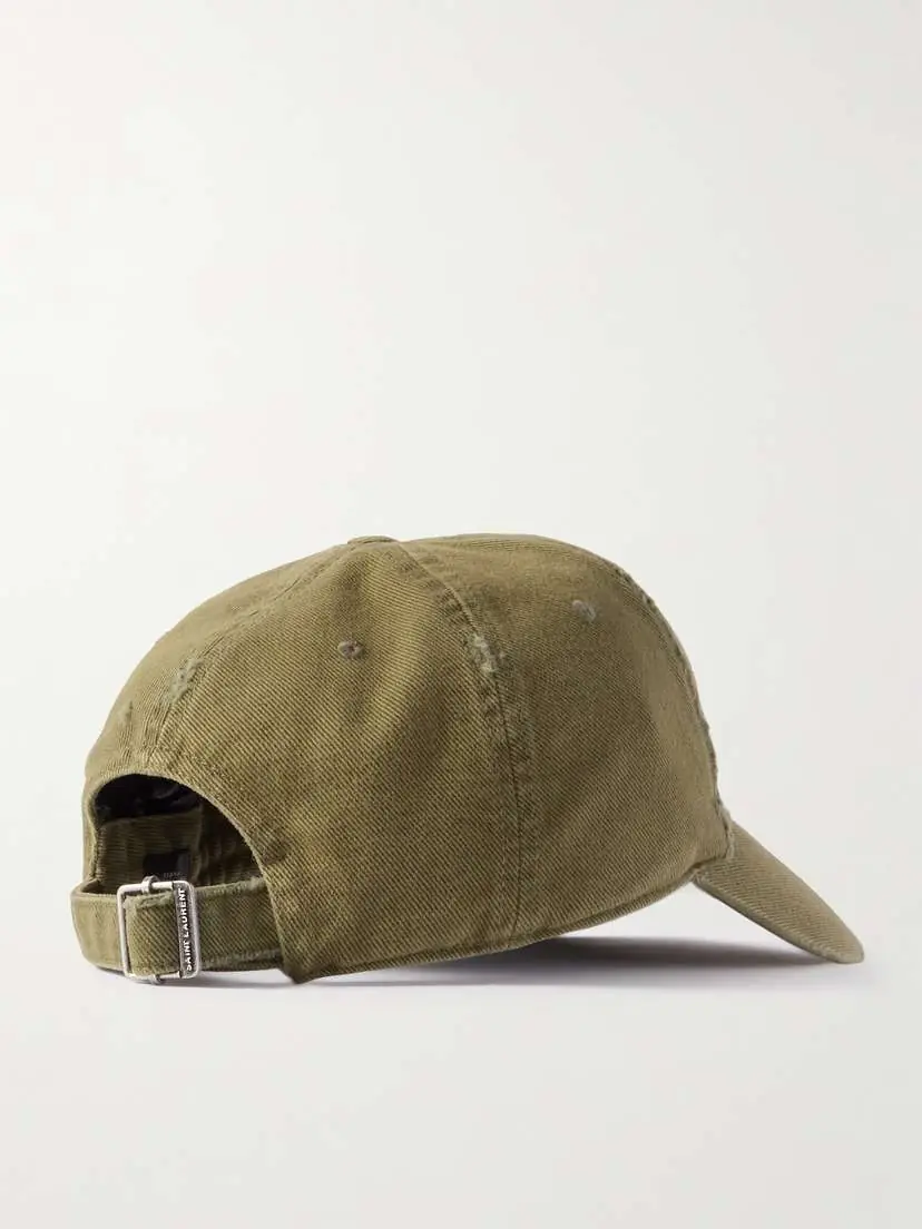 Saint Laurent Distressed Denim Cap | Thumbnail 3 Saint Laurent Distressed Denim Cap | Thumbnail 3