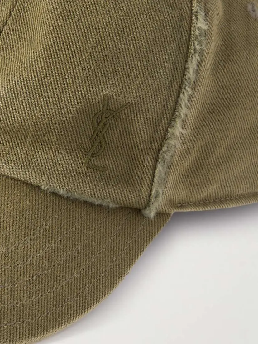 Saint Laurent Distressed Denim Cap | Thumbnail 4 Saint Laurent Distressed Denim Cap | Thumbnail 4