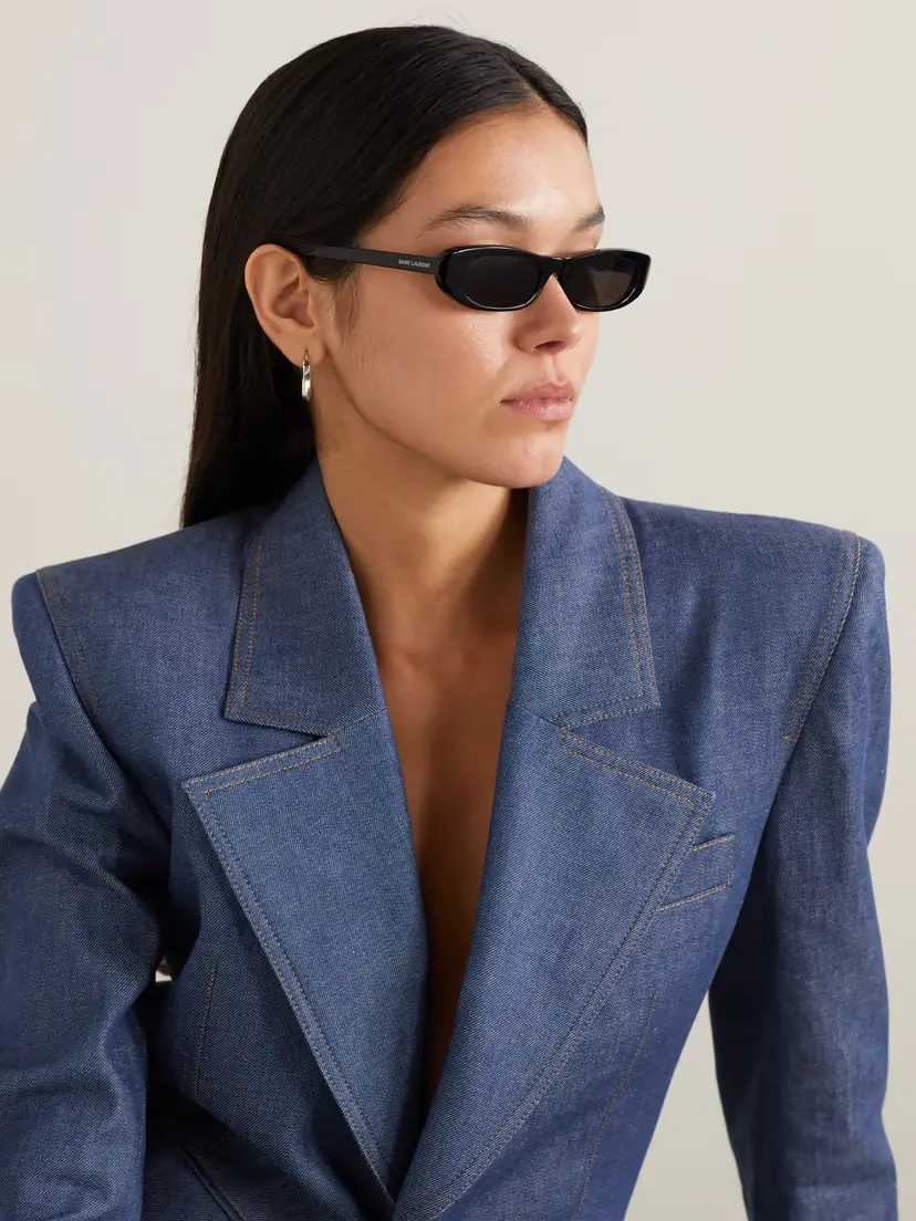 Saint Laurent Eyewear Shade Oval-frame Acetate Sunglasses | Thumbnail 2