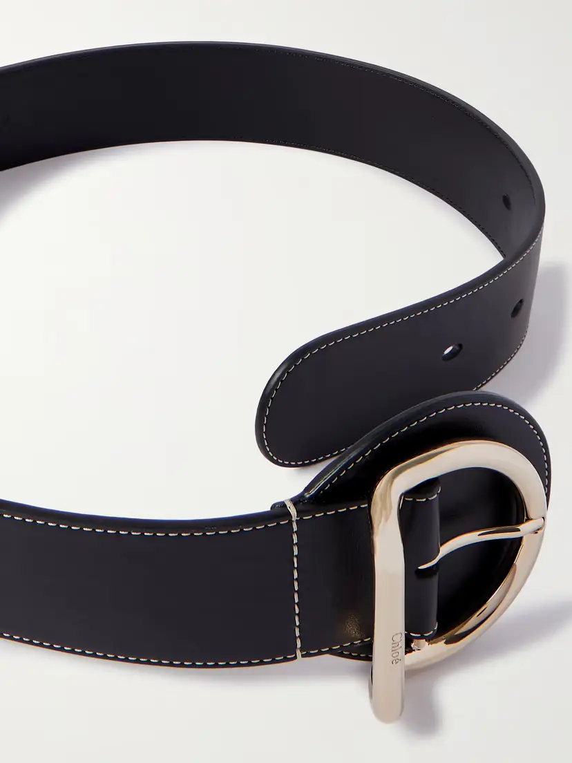 Chloé Tim Topstitched Leather Belt | Thumbnail 3 Chloé Tim Topstitched Leather Belt | Thumbnail 3