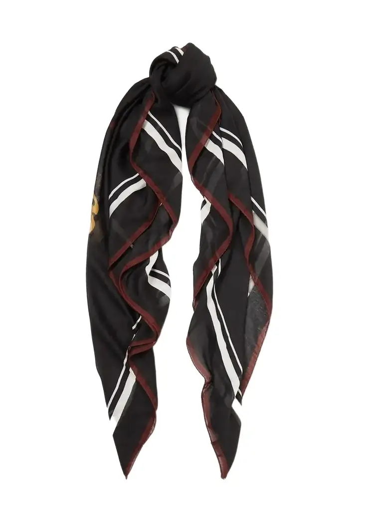 Saint Laurent Printed Modal And Cashmere-blend Scarf | Image 1 Saint Laurent Printed Modal And Cashmere-blend Scarf | Image 1