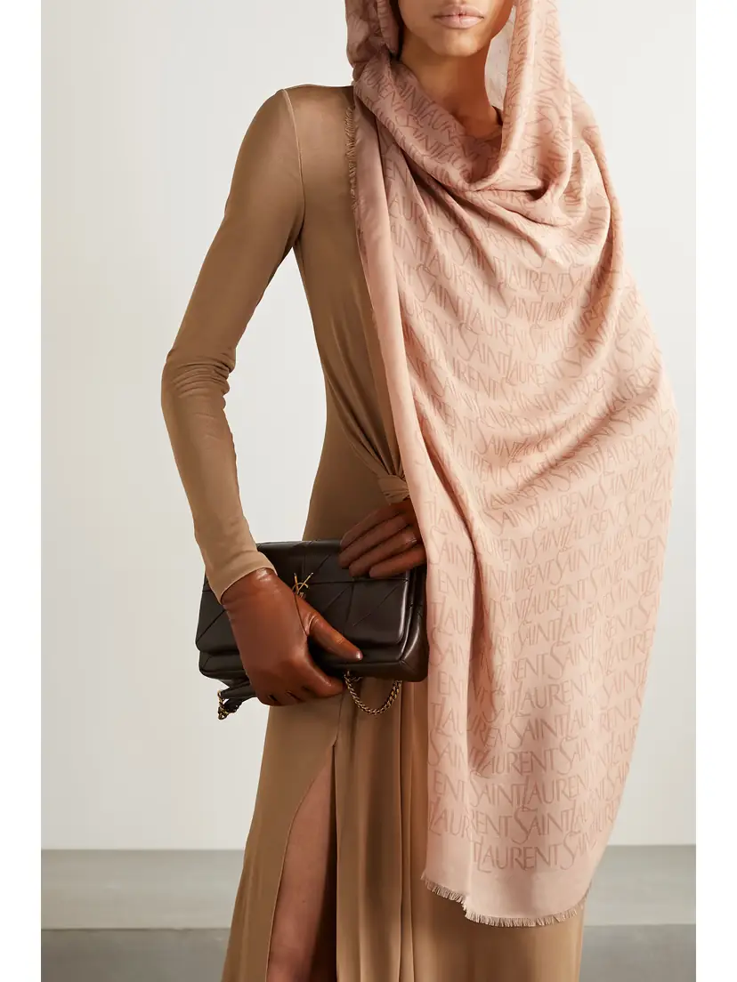 Saint Laurent Printed Modal And Cashmere-blend Twill Scarf | Thumbnail 2
