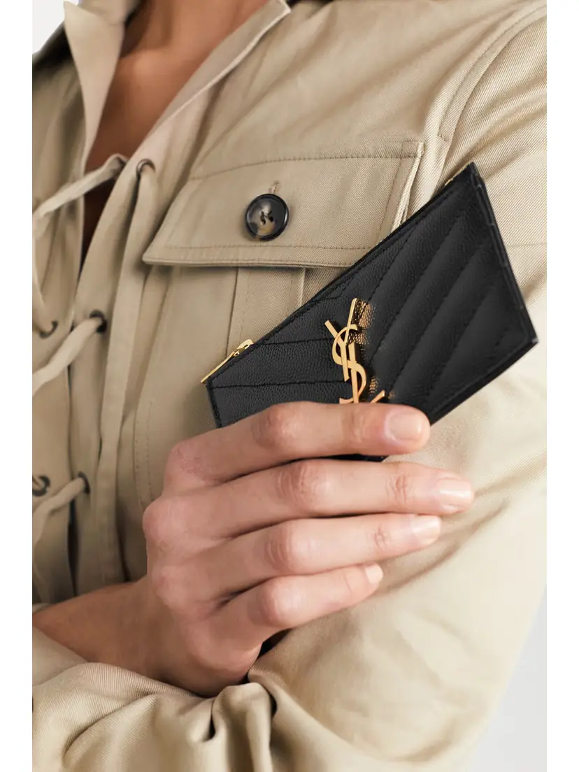 Saint Laurent Monogramme Small Quilted Textured-leather Wallet | Thumbnail 2