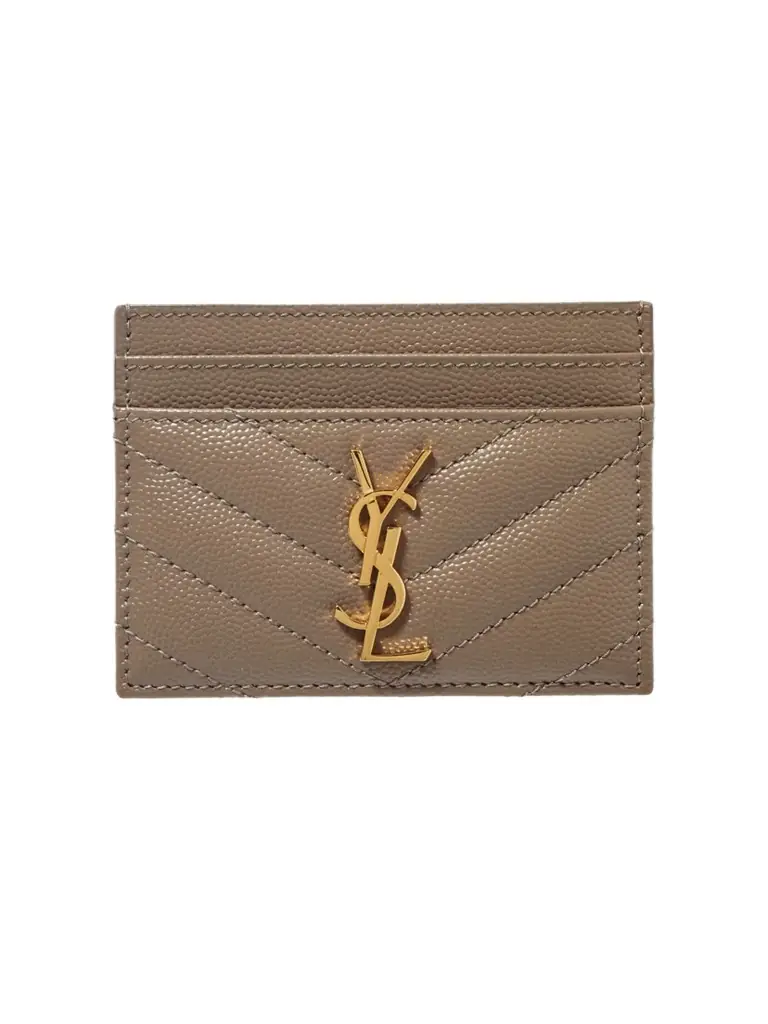 Saint Laurent Monogramme Quilted Textured-leather Cardholder | Image 1 Saint Laurent Monogramme Quilted Textured-leather Cardholder | Image 1