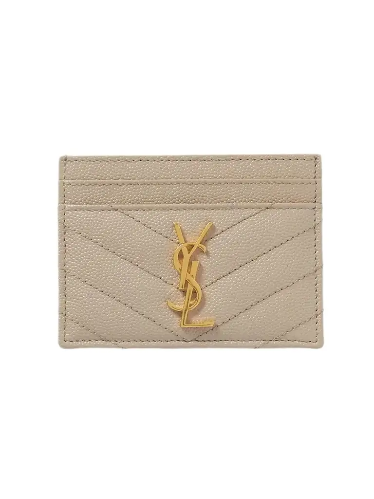 Saint Laurent Monogramme Quilted Textured-leather Cardholder | Image 1 Saint Laurent Monogramme Quilted Textured-leather Cardholder | Image 1