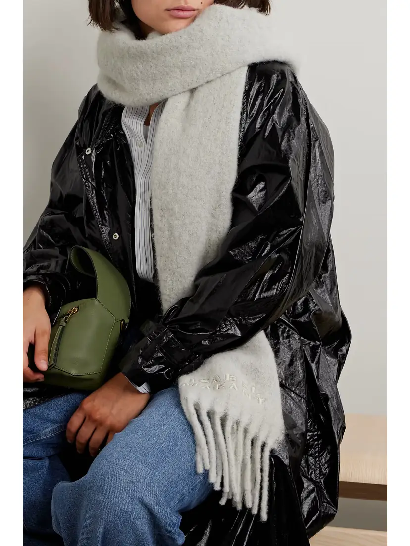Isabel Marant Firny Fringed Embroidered Alpaca-blend Scarf | Thumbnail 2 Isabel Marant Firny Fringed Embroidered Alpaca-blend Scarf | Thumbnail 2