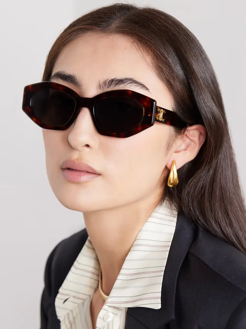 CELINE Eyewear Triomphe Cat-eye Tortoiseshell Acetate Sunglasses | Thumbnail 2 CELINE Eyewear Triomphe Cat-eye Tortoiseshell Acetate Sunglasses | Thumbnail 2
