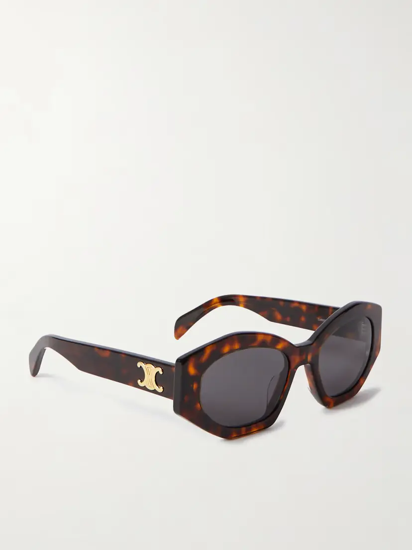 CELINE Eyewear Triomphe Cat-eye Tortoiseshell Acetate Sunglasses | Thumbnail 3 CELINE Eyewear Triomphe Cat-eye Tortoiseshell Acetate Sunglasses | Thumbnail 3
