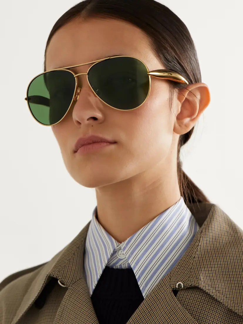 Bottega Veneta Eyewear Sardine Aviator-style Gold-tone Sunglasses | Thumbnail 2 Bottega Veneta Eyewear Sardine Aviator-style Gold-tone Sunglasses | Thumbnail 2