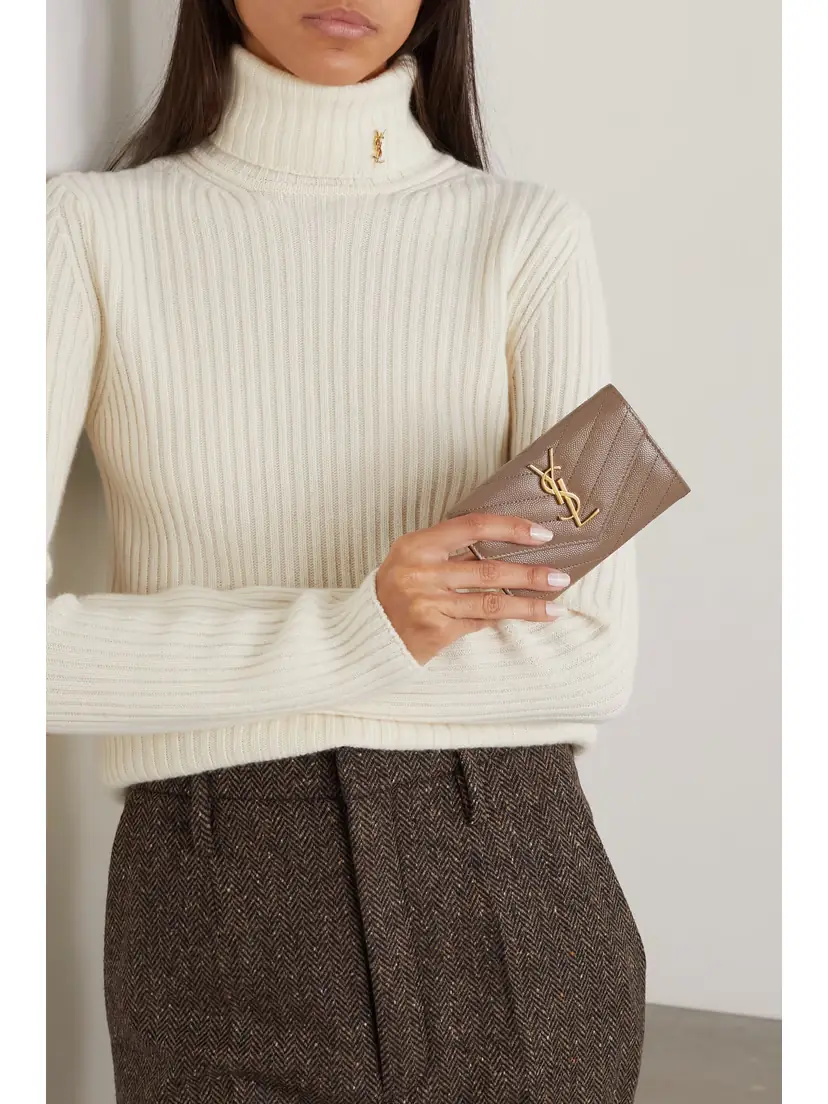 Saint Laurent Monogramme Envelope Quilted Textured-leather Wallet | Thumbnail 2