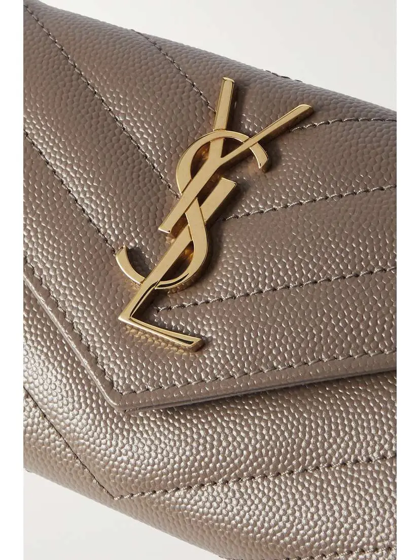 Saint Laurent Monogramme Envelope Quilted Textured-leather Wallet | Thumbnail 4
