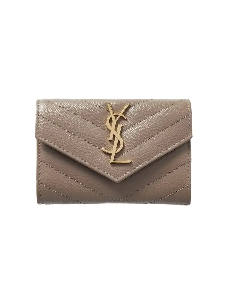 Saint Laurent Monogramme Envelope Quilted Textured-leather Wallet | Image 1 Saint Laurent Monogramme Envelope Quilted Textured-leather Wallet | Image 1