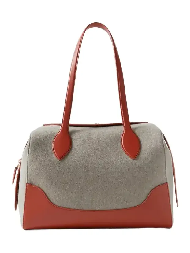Happy Day Large Leather-trimmed Felt Tote