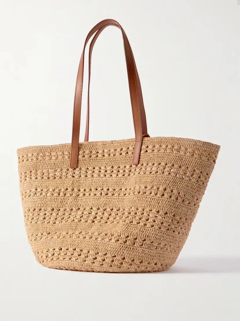 Saint Laurent Panier Medium Leather-trimmed Raffia Tote | Thumbnail 3 Saint Laurent Panier Medium Leather-trimmed Raffia Tote | Thumbnail 3