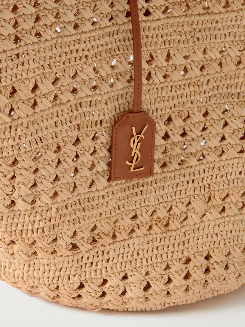 Saint Laurent Panier Medium Leather-trimmed Raffia Tote | Thumbnail 4 Saint Laurent Panier Medium Leather-trimmed Raffia Tote | Thumbnail 4