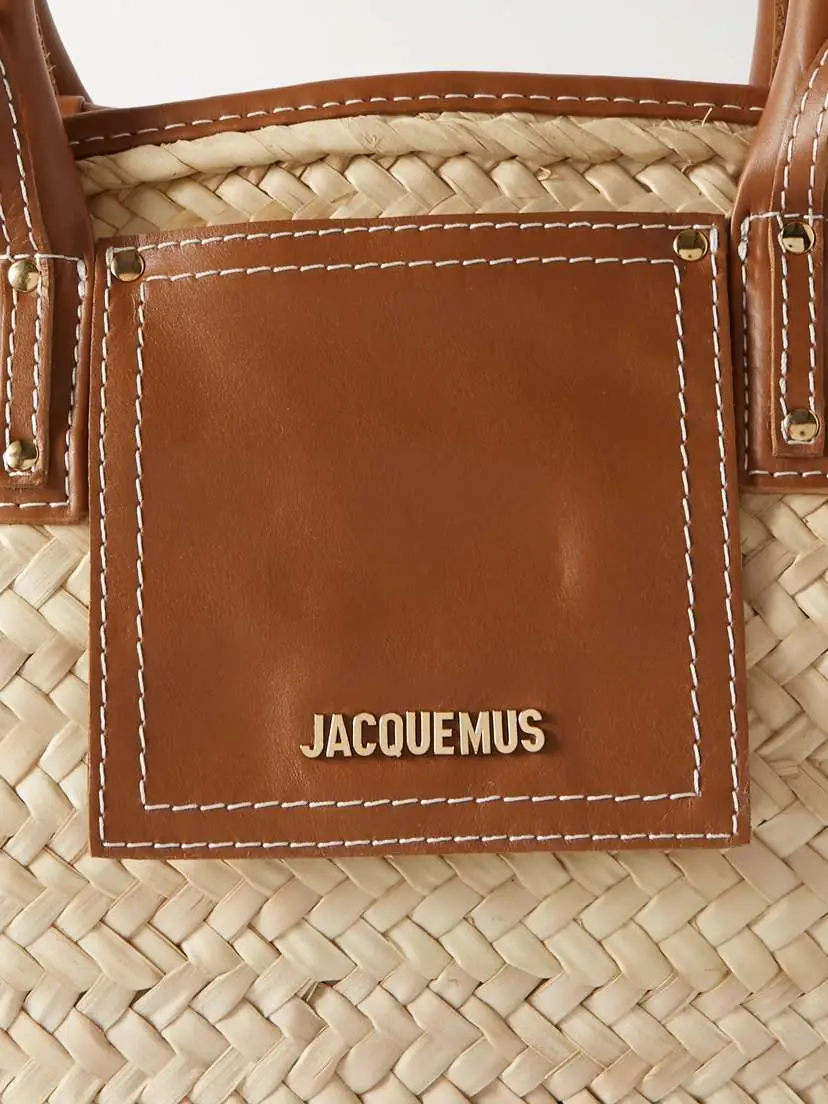 Jacquemus Le Panier Soli Leather-trimmed Raffia Tote | Thumbnail 4