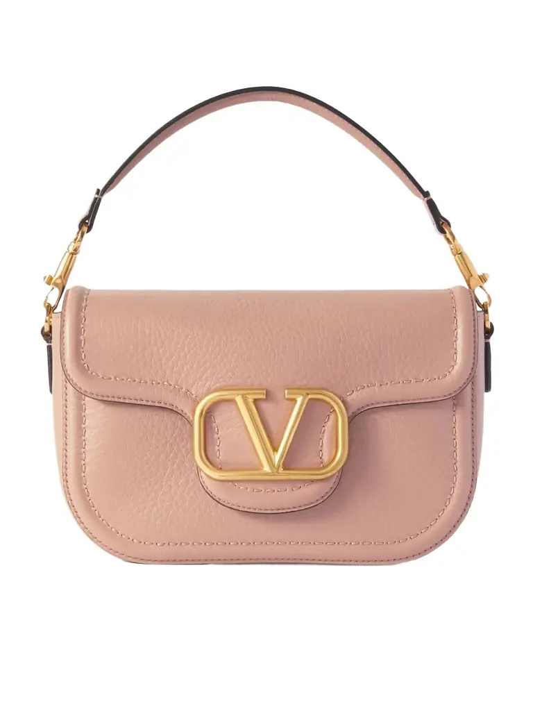Valentino Garavani Locò Embellished Textured-leather Shoulder Bag | Image 1 Valentino Garavani Locò Embellished Textured-leather Shoulder Bag | Image 1
