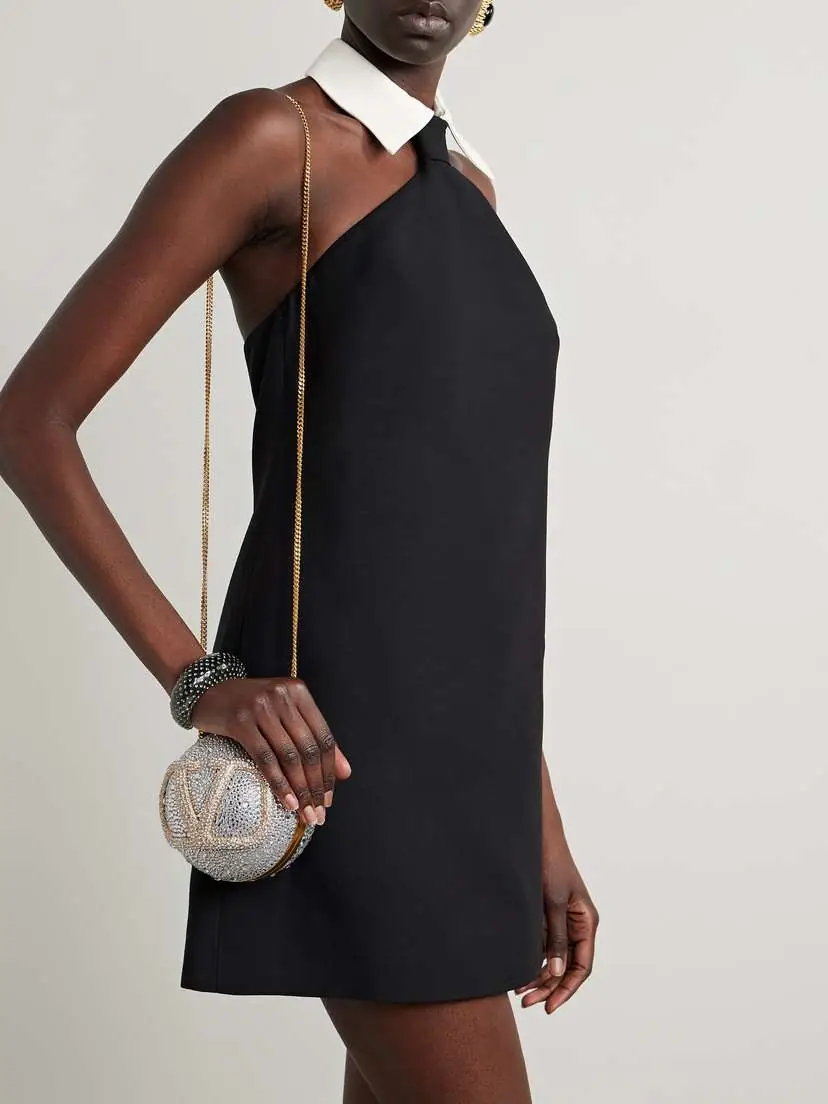 Valentino Garavani Vlogo Crystal-embellished Gold- And Silver-tone Clutch | Thumbnail 2 Valentino Garavani Vlogo Crystal-embellished Gold- And Silver-tone Clutch | Thumbnail 2