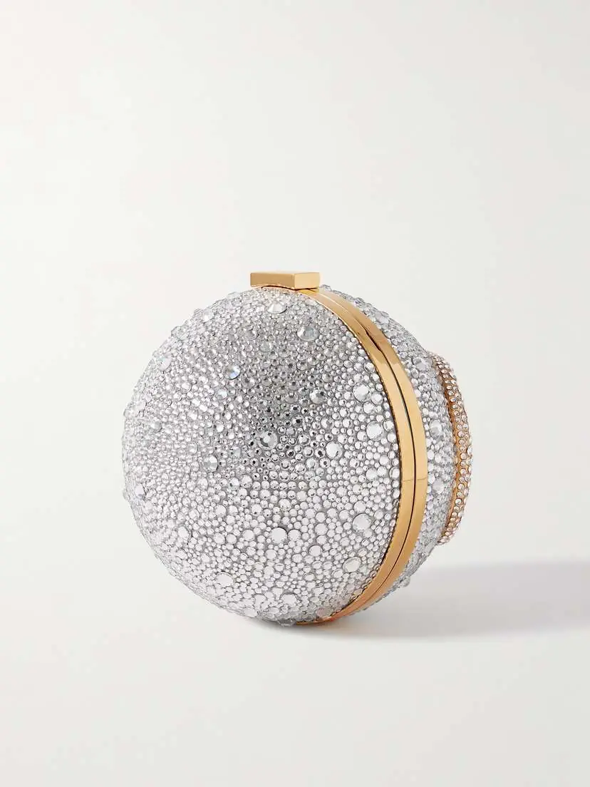 Valentino Garavani Vlogo Crystal-embellished Gold- And Silver-tone Clutch | Thumbnail 3 Valentino Garavani Vlogo Crystal-embellished Gold- And Silver-tone Clutch | Thumbnail 3