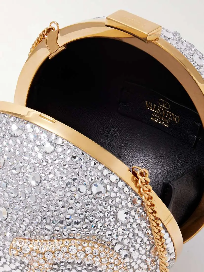 Valentino Garavani Vlogo Crystal-embellished Gold- And Silver-tone Clutch | Thumbnail 5 Valentino Garavani Vlogo Crystal-embellished Gold- And Silver-tone Clutch | Thumbnail 5