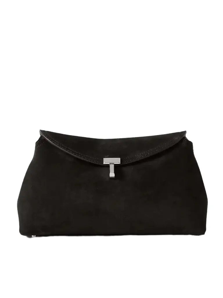TOTEME T-lock Suede Clutch | Image 1 TOTEME T-lock Suede Clutch | Image 1