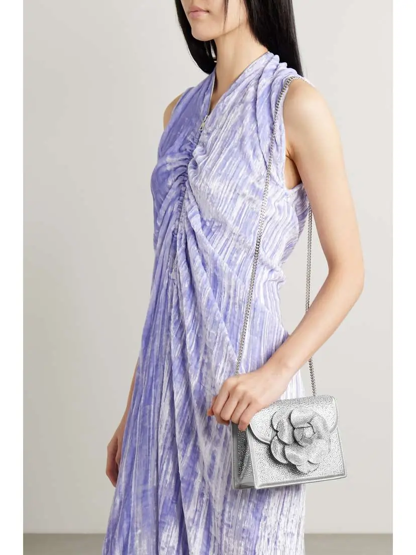 Oscar de la Renta Tro Mini Appliquéd Crystal-embellished Satin Shoulder Bag - - One size | Thumbnail 2 Oscar de la Renta Tro Mini Appliquéd Crystal-embellished Satin Shoulder Bag - - One size | Thumbnail 2