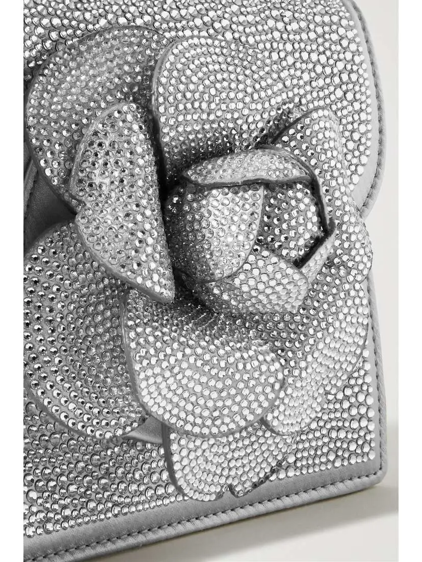 Oscar de la Renta Tro Mini Appliquéd Crystal-embellished Satin Shoulder Bag - - One size | Thumbnail 4 Oscar de la Renta Tro Mini Appliquéd Crystal-embellished Satin Shoulder Bag - - One size | Thumbnail 4