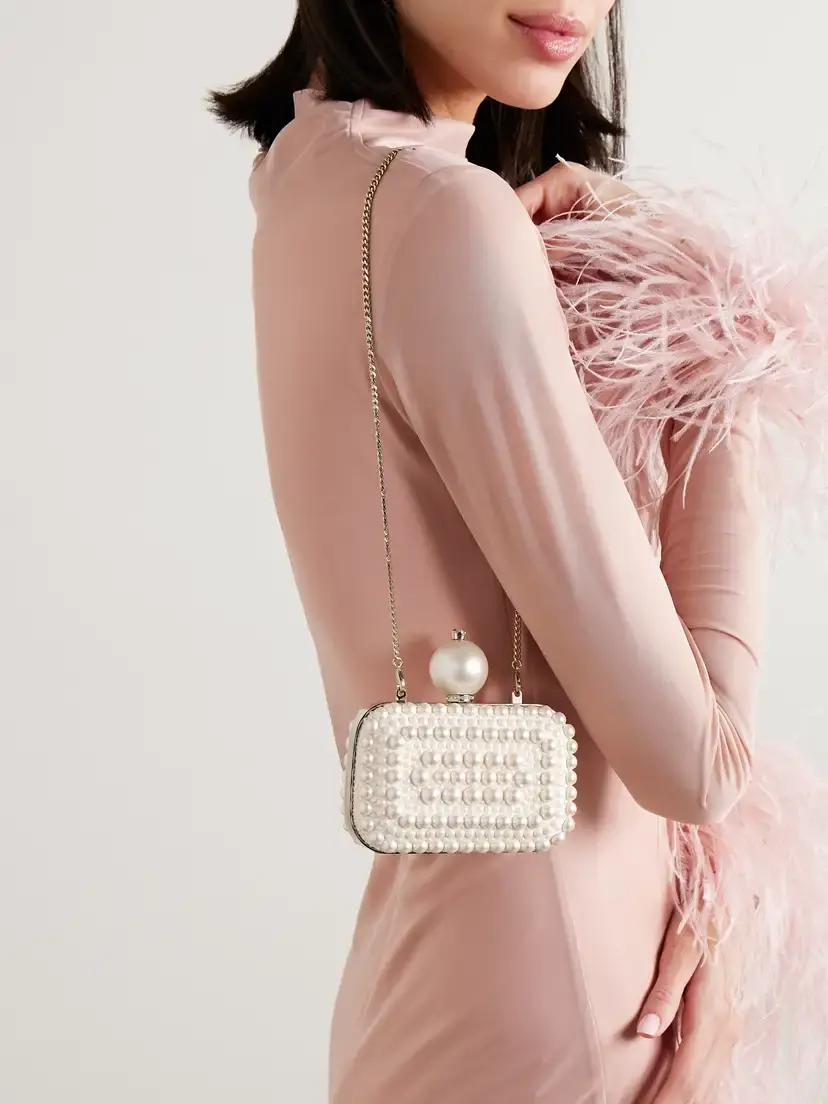 Jimmy Choo Cloud Micro Embellished Satin Clutch | Thumbnail 5 Jimmy Choo Cloud Micro Embellished Satin Clutch | Thumbnail 5