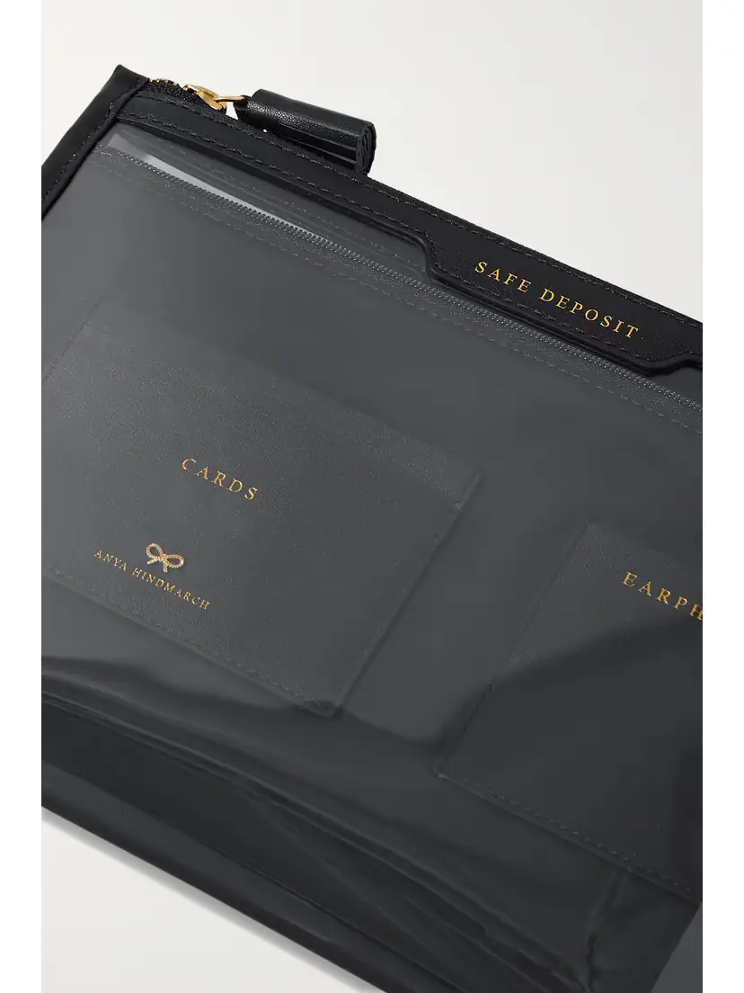 Anya Hindmarch Safe Deposit Leather-trimmed Pvc Pouch | Thumbnail 3 Anya Hindmarch Safe Deposit Leather-trimmed Pvc Pouch | Thumbnail 3