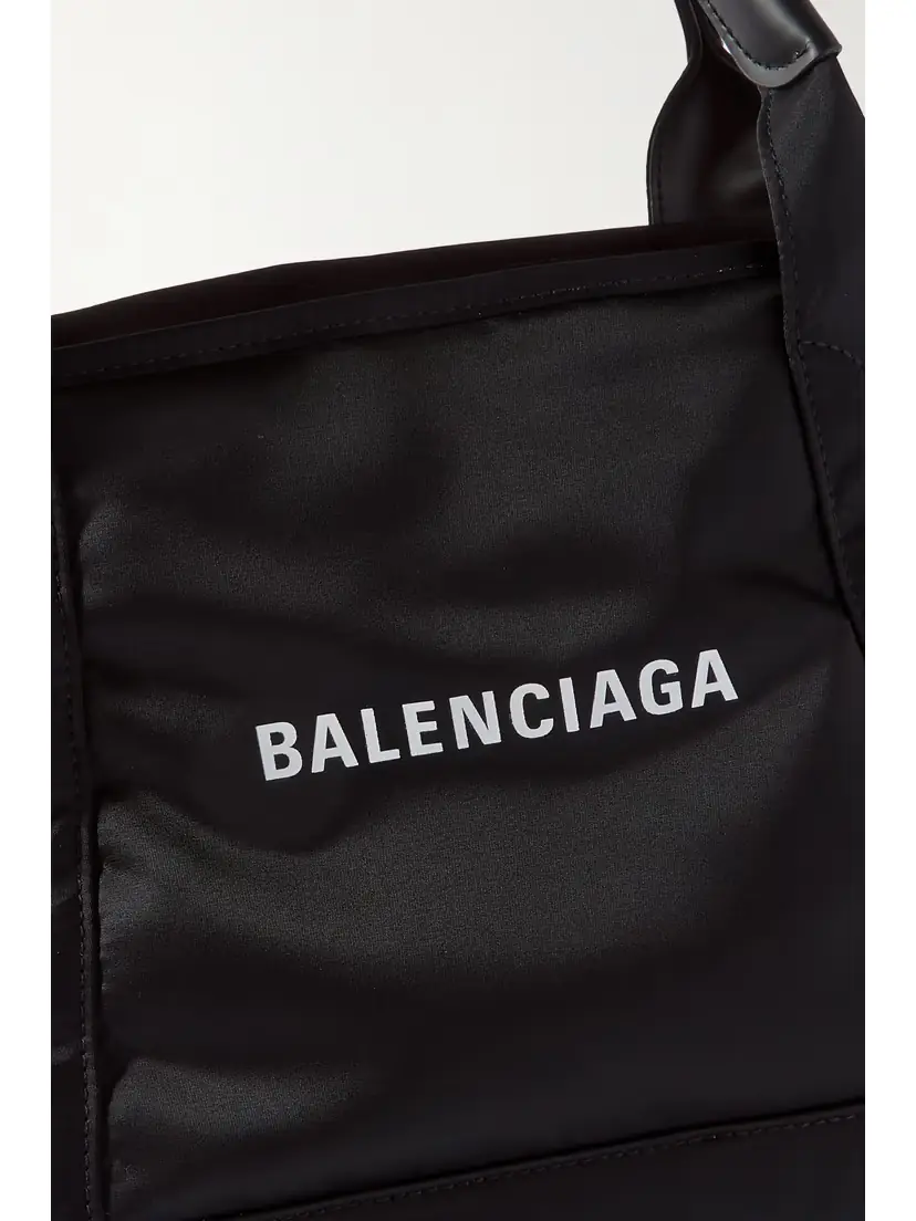 Balenciaga Navy Cabas Leather-trimmed Printed Recycled-nylon Tote | Thumbnail 4 Balenciaga Navy Cabas Leather-trimmed Printed Recycled-nylon Tote | Thumbnail 4