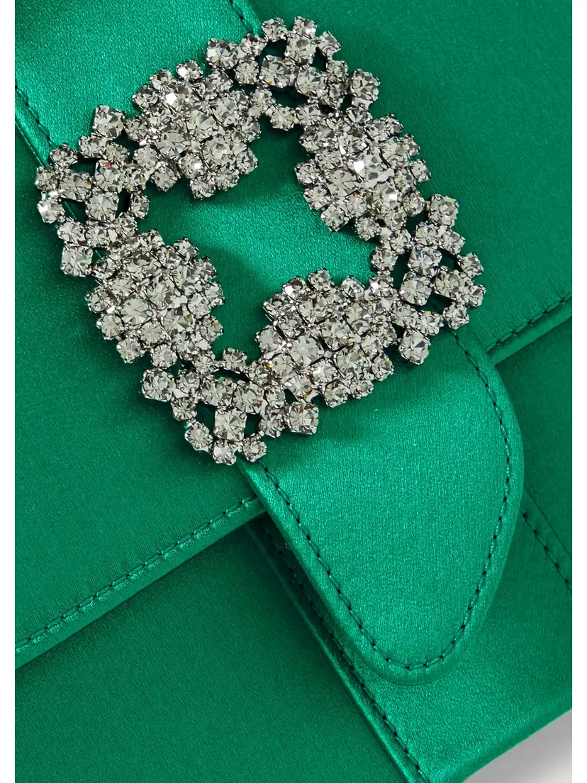Manolo Blahnik Capri Crystal-embellished Satin Clutch | Thumbnail 4 Manolo Blahnik Capri Crystal-embellished Satin Clutch | Thumbnail 4