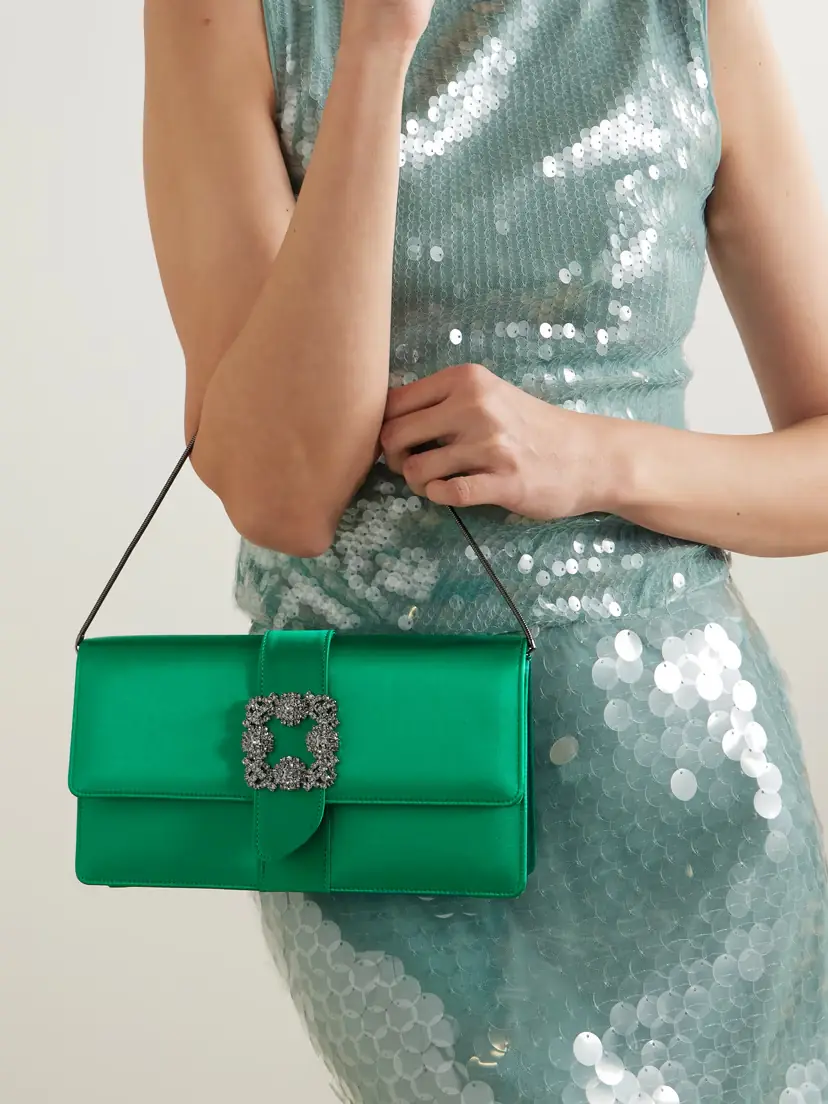 Manolo Blahnik Capri Crystal-embellished Satin Clutch | Thumbnail 5 Manolo Blahnik Capri Crystal-embellished Satin Clutch | Thumbnail 5